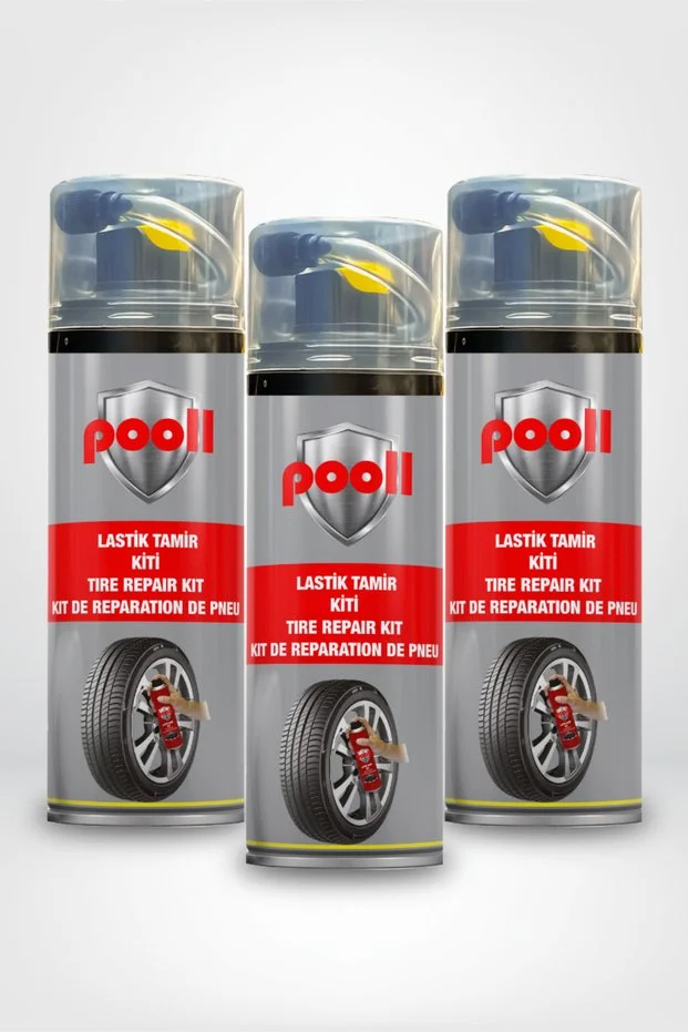 Lastik Tamir Spreyi Kiti Acil Lastik Şişirici 400 ml 3 Adet Set
